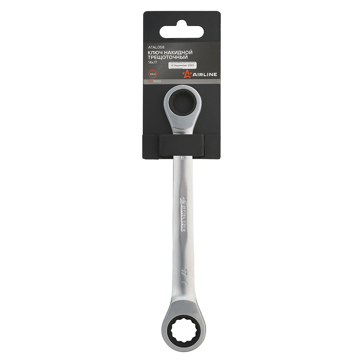 Ключ накидной трещоточный 14х17мм PRO, пласт.подвес