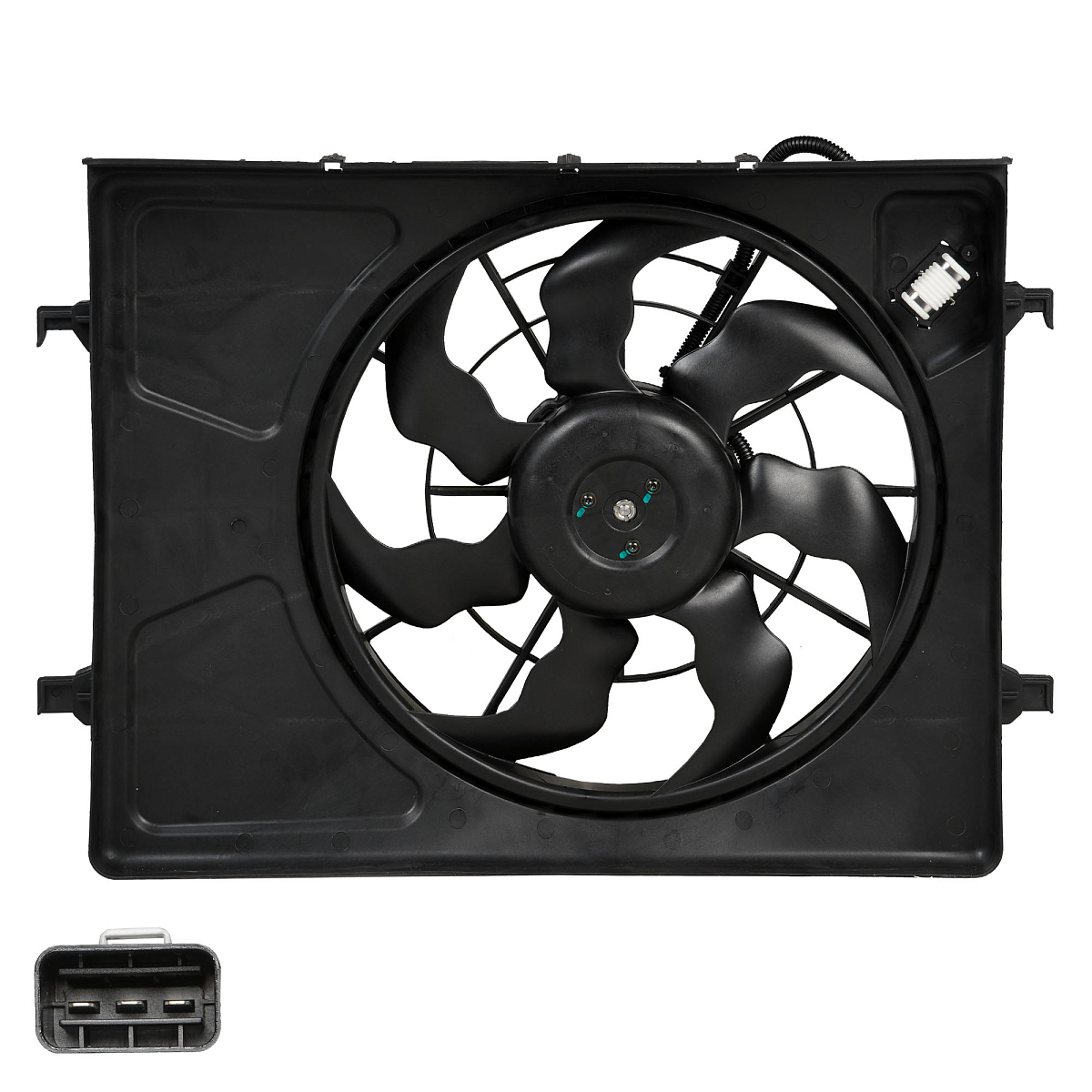 Электровентилятор охлаждения для автомобилей KIA CEED (07-)/Hyundai Elantra (HD) (06-) 1.4i/1.6i (с кожухом и резистором)