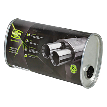 Глушитель универсальный (овальный) 131х221, L=430, d=50, смещение 45 мм (алюминизированная сталь)