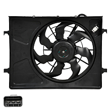 Электровентилятор охлаждения для автомобилей KIA CEED (07-)/Hyundai Elantra (HD) (06-) 1.4i/1.6i (с кожухом и резистором)