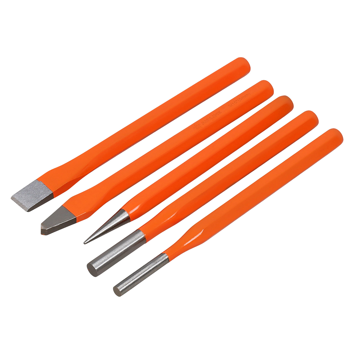 Набор ударного инструмента 5 пр.(зубило, кернер, крейцм, выколотка) холдер