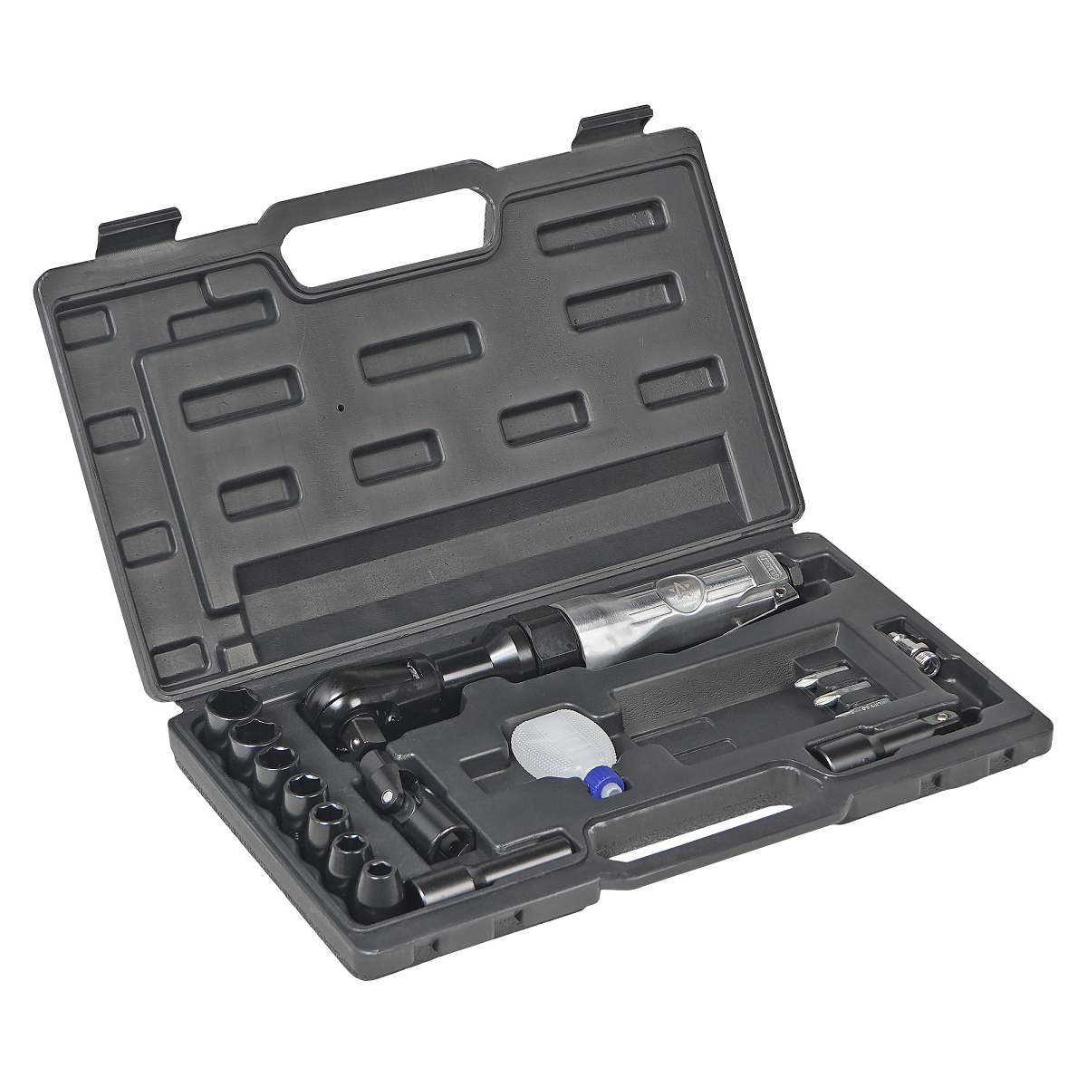 Трещотка пневматическая 1/2" 61Нм с головками 17 пр. кейс