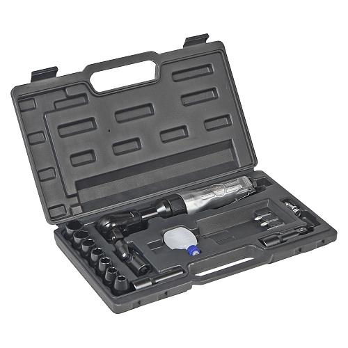 Трещотка пневматическая 1/2" 61Нм с головками 17 пр. кейс