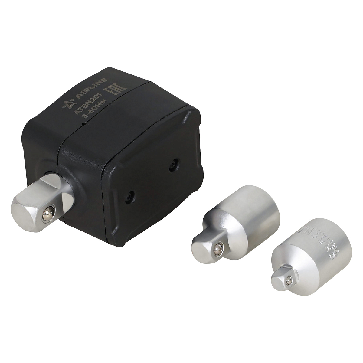 Адаптер динамометрический цифровой 1/2" 3-60Нм, с переходниками (1/4", 3/8"), кейс