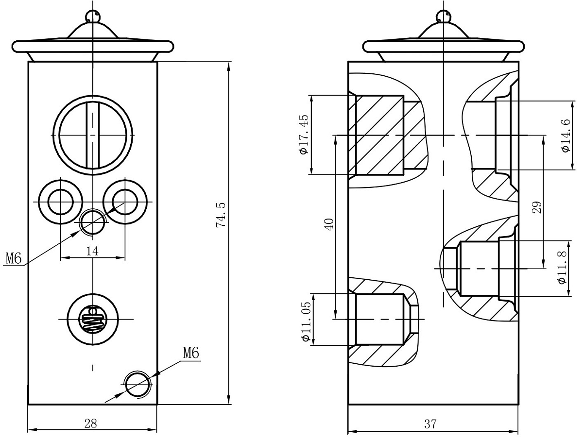 Клапан расширительный кондиционера (ТРВ) для автомобилей Peugeot 308 (07-)