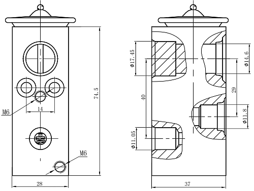 Клапан расширительный кондиционера (ТРВ) для автомобилей Peugeot 308 (07-)