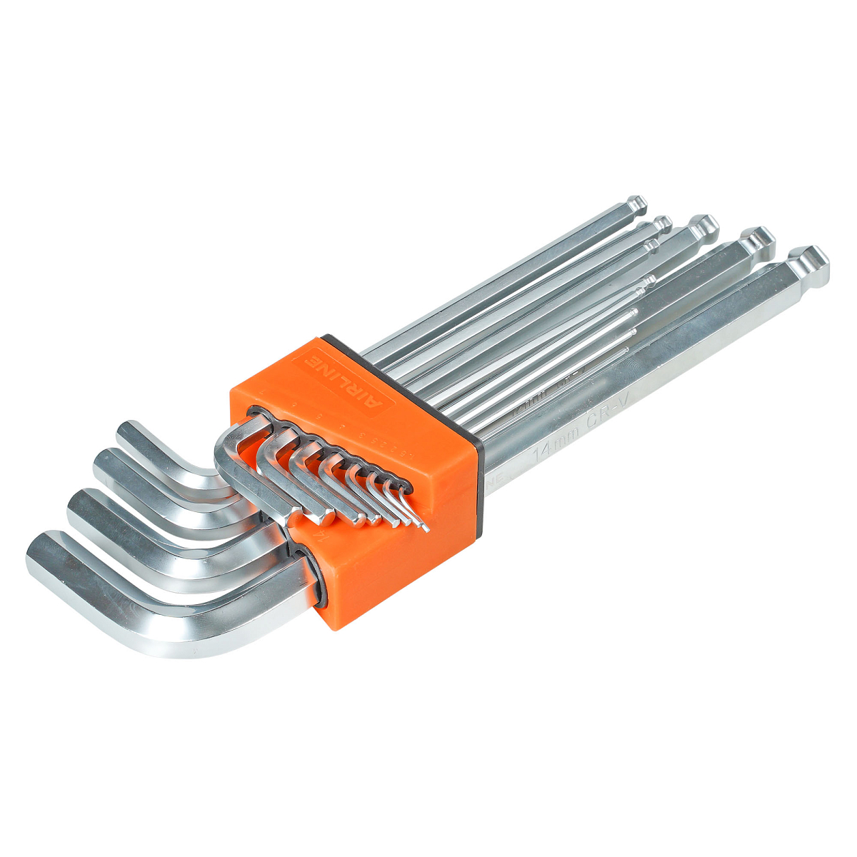 Набор ключей шестигранных удлинённых с шаром 12пр. (1.5-14мм) пласт.подвес