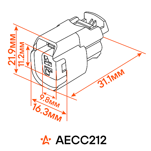 Разъем 2 pin с проводами для топливной форсунки Лада Granta, ГАЗ Next