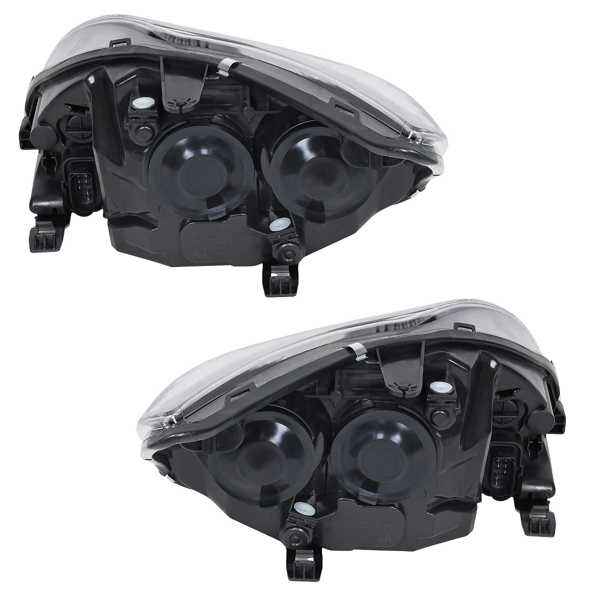 Фары для автомобилей Ford Focus II (05-) (головного света) рестайлинг, галоген, электрический корректор., цвет рамы: черный, комплект: левая и правая (2 штуки)