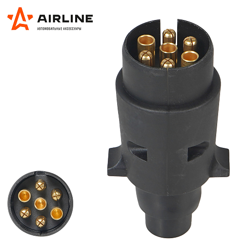 Вилка прицепа 12В 7 контактов пластик (сальник)