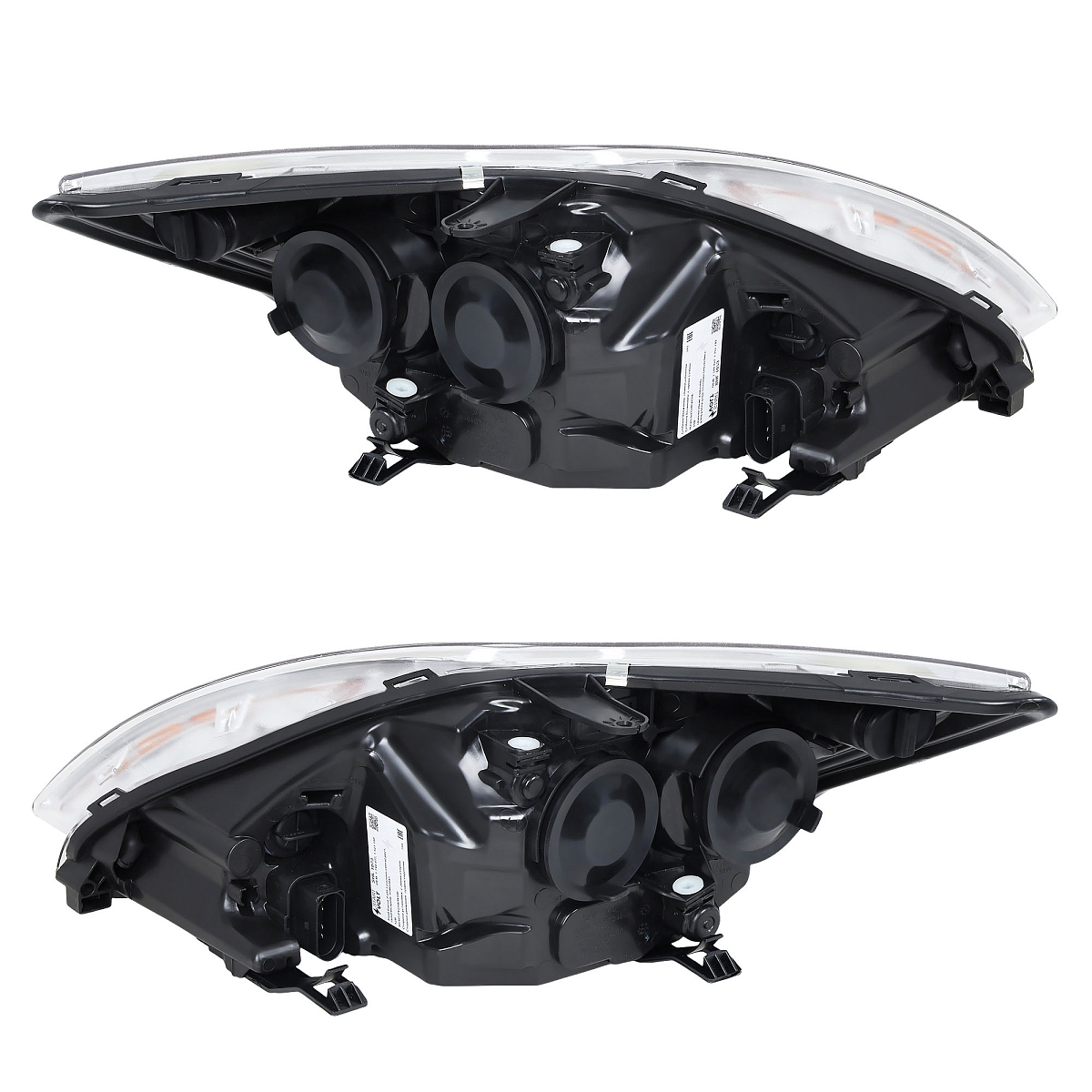 Фары для автомобилей Ford Focus II (05-) (головного света) рестайлинг, галоген, электрический корректор., цвет рамы: хром, комплект: левая и правая (2 штуки)