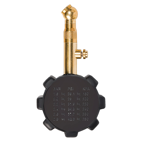 Манометр стрелочный металл. 7АТМ диам. 40мм обрезин. с клапаном сброса PRO