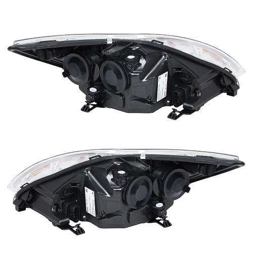 Фары для автомобилей Ford Focus II (05-) (головного света) рестайлинг, галоген, электрический корректор., цвет рамы: хром, комплект: левая и правая (2 штуки)