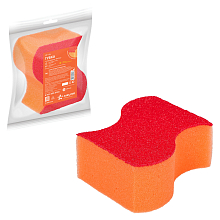Губка поролоновая с эластомером "Волна" (10*7,5*5см) (пакет с европодвесом)