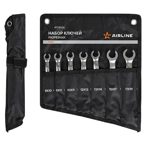 Набор ключей разрезных PRO 7пр. (8x10-17x19мм) сумка