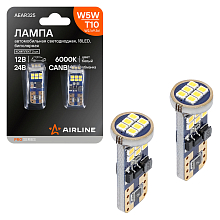 Лампа светодиодная W5W (T10) PRO, 6000K (Белая), 12/24В, 2.4Вт, 18LED, Биполярная, Обманка CAN bus, комплект 2 шт.