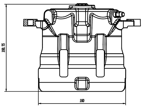 Суппорт тормозной для автомобилей JAC JS6 (22-) передний левый d=45.3мм