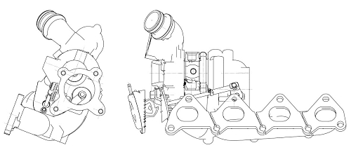 Турбокомпрессор для а/м Skoda Octavia (04-)/VW Tiguan (08-) 1.4T (тип TD025M2)