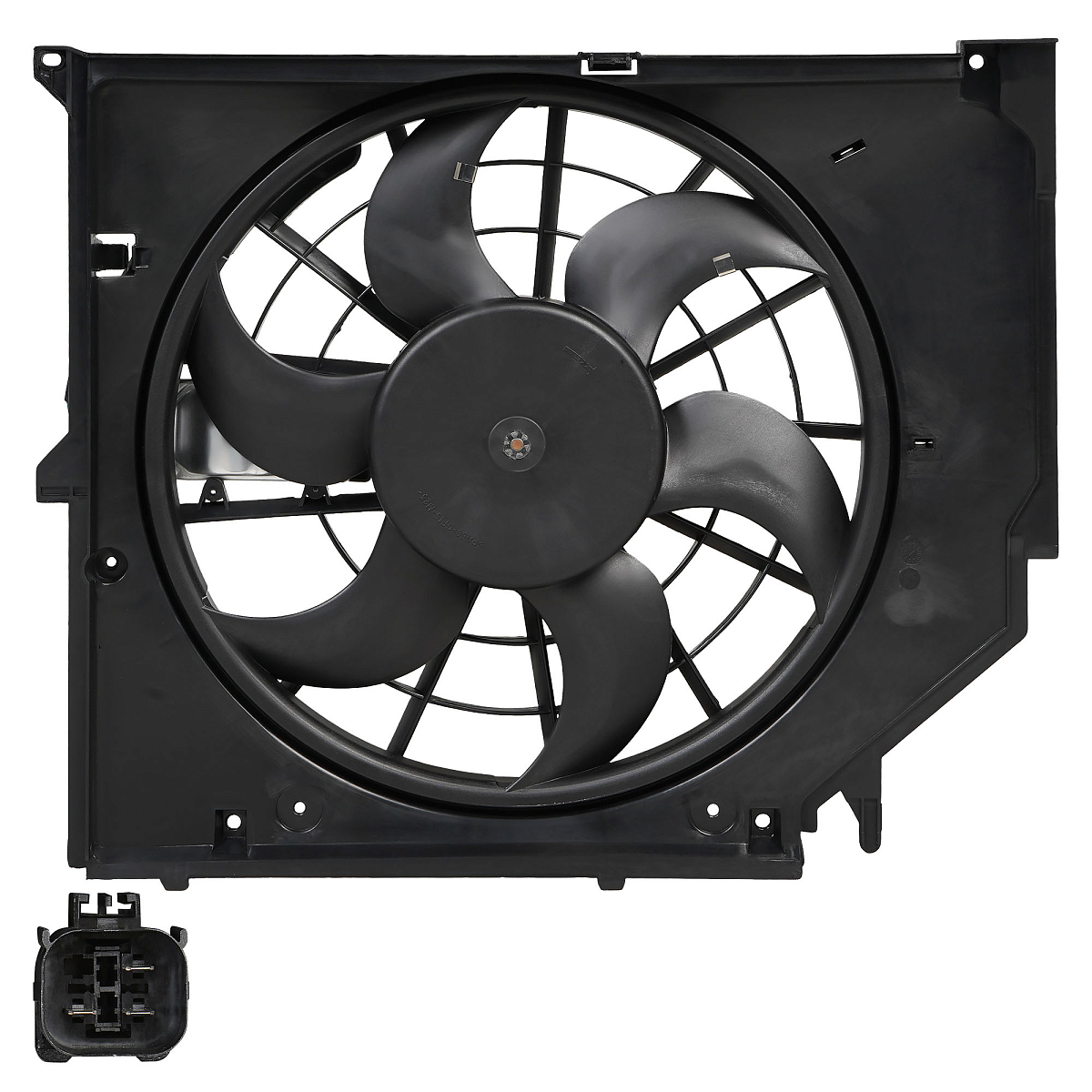 Электровентилятор охлаждения для автомобилей BMW 3 (E46) (98-) (с кожухом и модулем управления)