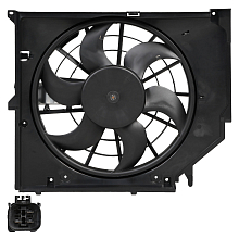 Электровентилятор охлаждения для автомобилей BMW 3 (E46) (98-) (с кожухом и модулем управления)