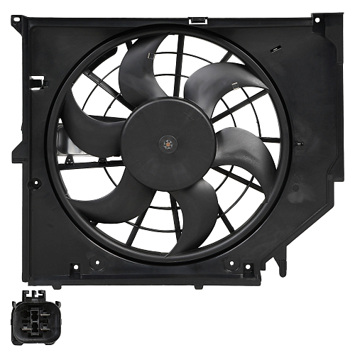 Электровентилятор охлаждения для автомобилей BMW 3 (E46) (98-) (с кожухом и модулем управления)