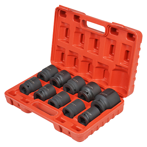 Набор головок ударных 3/4"DR L=56мм, 10пр. (24-46мм) пласт. кейс.