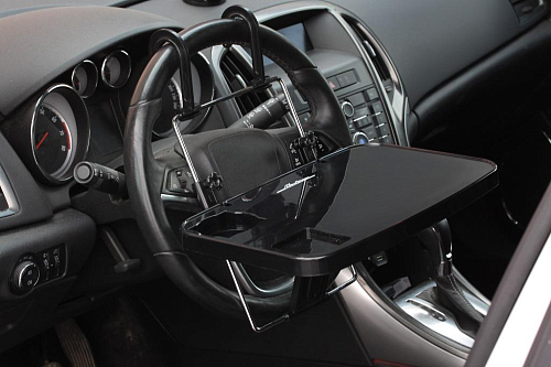 Столик дорожный на спинку сиденья/руль, складной (35.5*23.5*2 см)