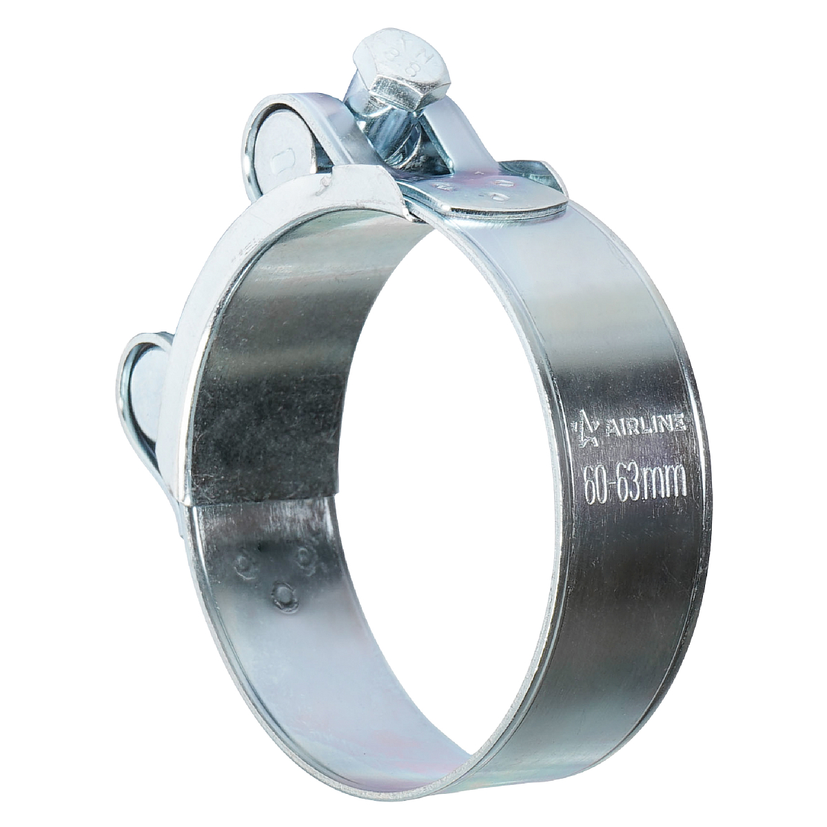 Хомут силовой 60-63/22мм, шарнирный, W1(оцинк.)