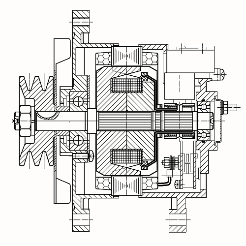 Генератор для автомобилей КАМАЗ/МАЗ с дв. ЯМЗ-236/238/КамАЗ-740 (2 руч.) 50А