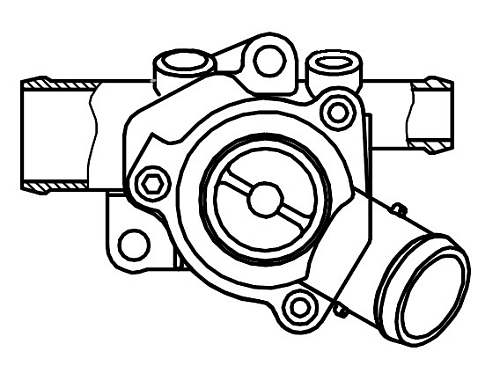 Термостат для автомобилей 1117-19 Калина (E-Gas) (с алюминиевым корпусом; заглушен патрубок) (85°С)