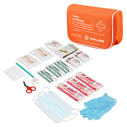 Аптечка автомобильная, новый состав МЗ РФ 260н, соотв.треб. ГАИ, текстильный футляр