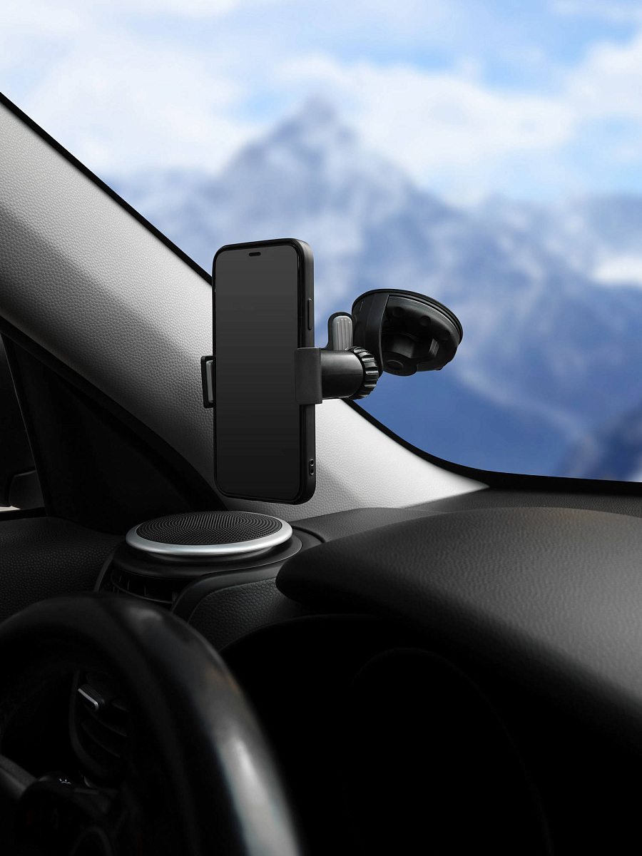 Держатель для телефона/навигатора автомобильный присоска на лобовое стекло прищепка