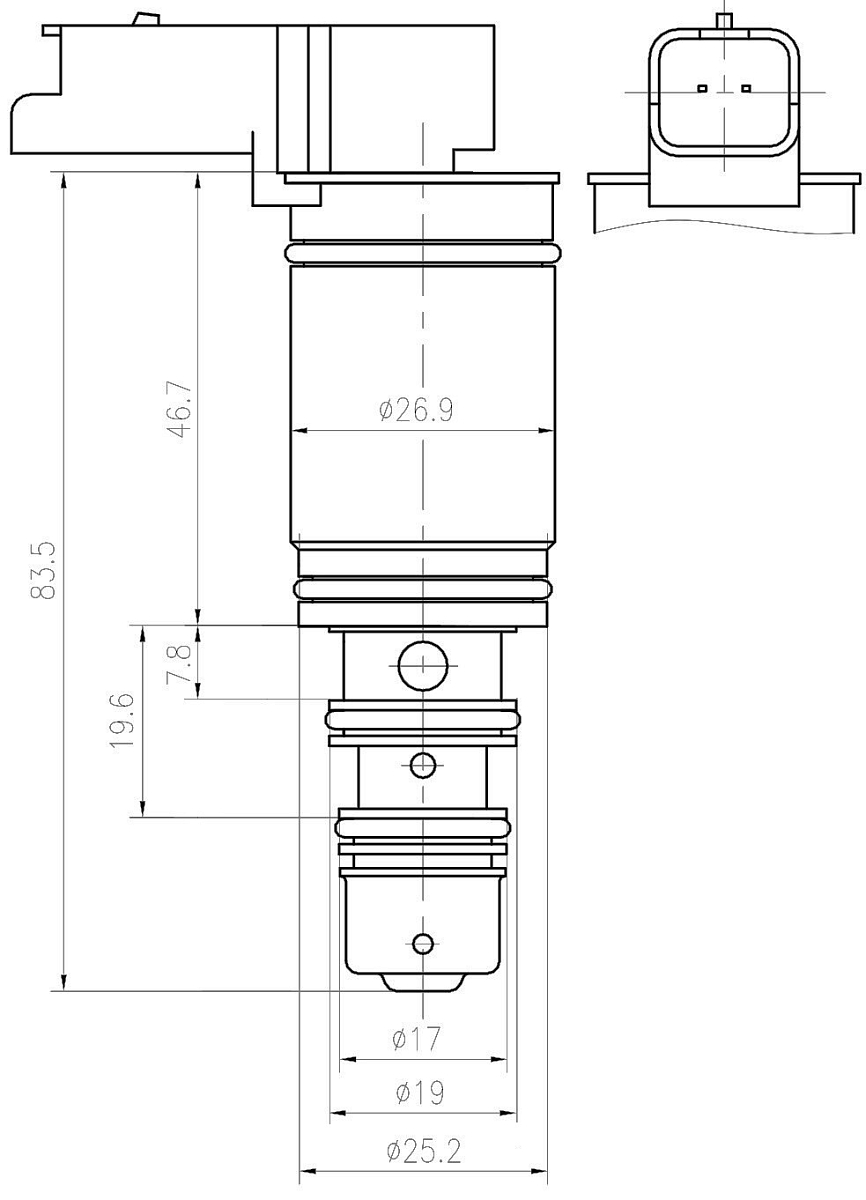 Клапан регулирующий компрессора кондиционера для автомобилей Citroen C4 (04-)/Peugeot 308 (07-) (тип Denso)