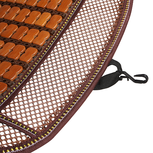 Накидка деревянная на перед. сиденье с поддержкой спины, массажная, цвет желт./коричн.