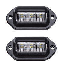 Фонарь подсветки номерного знака светодиодный, 12/24В, 76x41x30мм, комплект 2 шт.