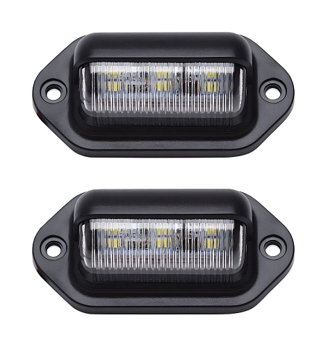 Фонарь подсветки номерного знака светодиодный, 12/24В, 76x41x30мм, комплект 2 шт.