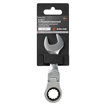 Ключ комбинированный трещоточный шарнирный короткий 17мм PRO, пласт.подвес