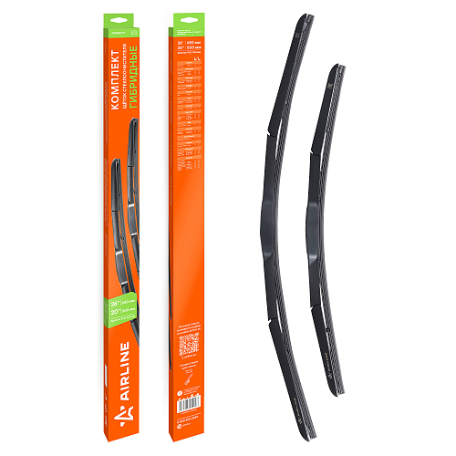 Щетки стеклооч комплект (2 штуки) 650/500мм (26"/20") гибридные с креплением "Крючок 9x3, 9x4 мм" (AWBM279)