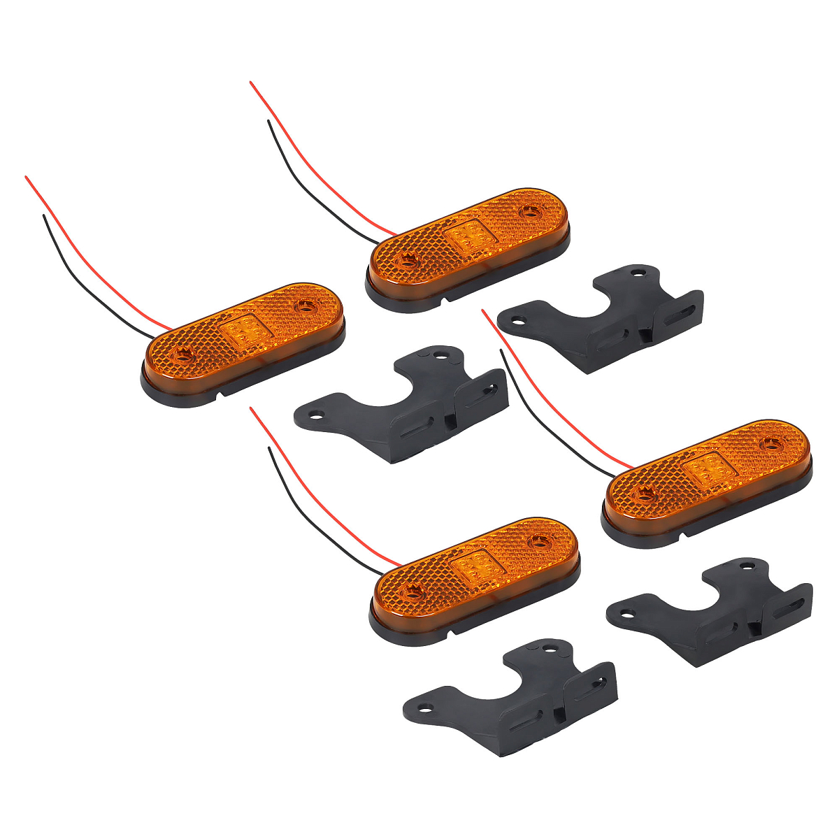 Огонь габаритный светодиодный, 12/24В, оранжевый, съемный кронштейн, комплект 4 шт.