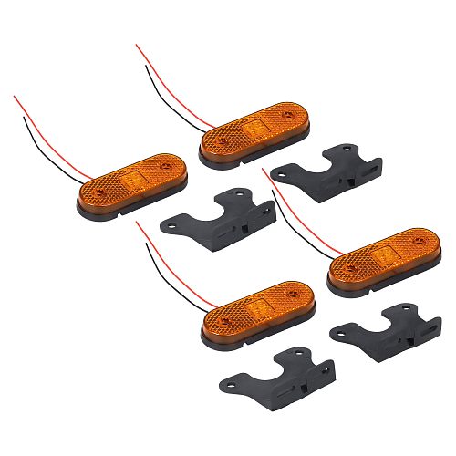 Огонь габаритный светодиодный, 12/24В, оранжевый, съемный кронштейн, комплект 4 шт.