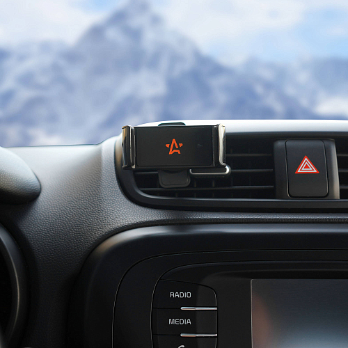 Держатель для телефона автомобильный в дефлектор раздвижной с шарниром