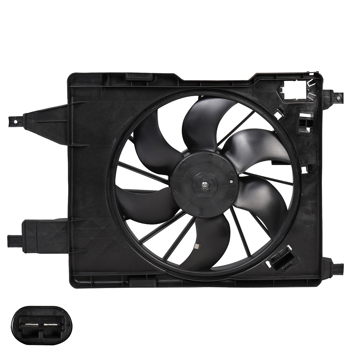 Электровентилятор охлаждения для автомобилей Renault Megane II (03-)/Kangoo I (97-) (с кожухом) A/C+