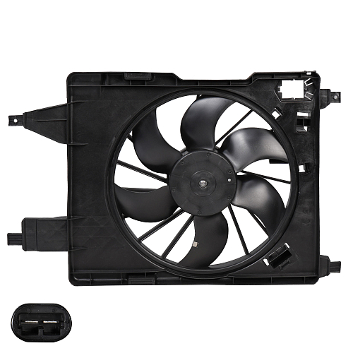 Электровентилятор охлаждения для автомобилей Renault Megane II (03-)/Kangoo I (97-) (с кожухом) A/C+