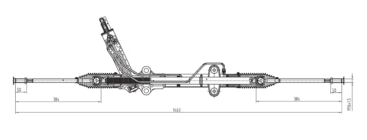 Механизм рулевой (рейка) для автомобиля Mercedes Sprinter (95-)/VW LT 2D (96-) (гидравлический)