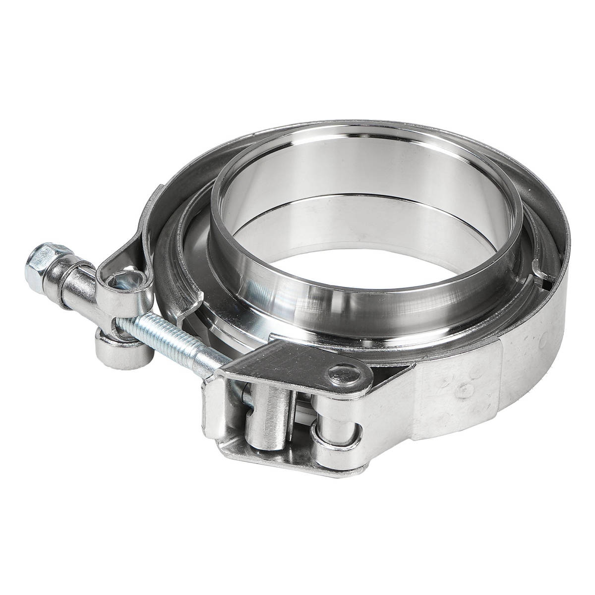 Хомут глушителя V-band быстросъемный (усиленный) с фланцами D=76 мм (нержавеющая сталь)