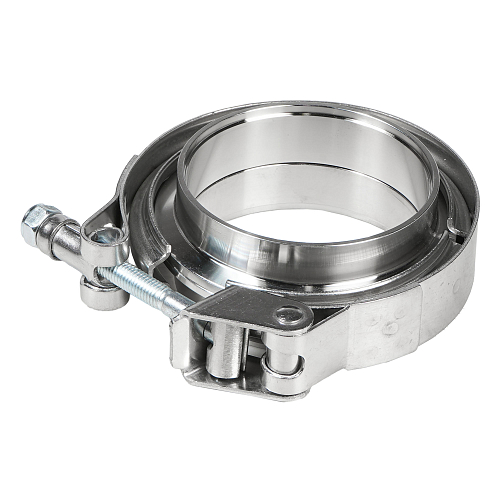Хомут глушителя V-band быстросъемный (усиленный) с фланцами D=76 мм (нержавеющая сталь)