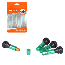 Вентиль для б/к шин TR414C c декор. колпачком, зеленый, 4 шт.