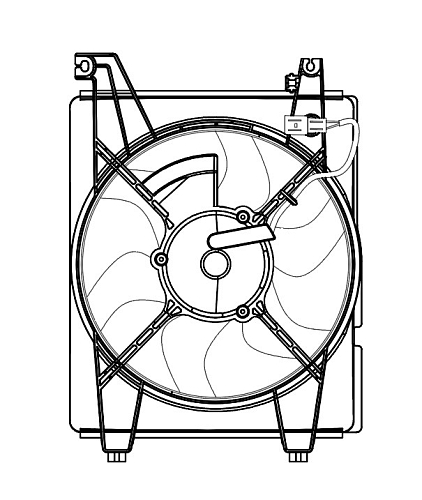 Электровентилятор кондиционера для автомобилей Hyundai Elantra (XD) (00-) (с кожухом)