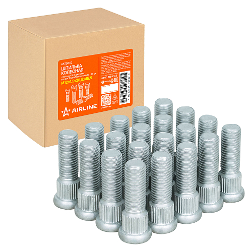 Шпилька колесная M12x1,5x28,5x45,5, d посадки 14,3, дакромет для а/м Toyota/Mazda/Hyundai