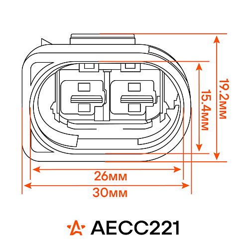 Разъём 2 pin с проводами для э/вентил. кондиц. VAG Octavia, Jetta, Passat, Yeti, Golf